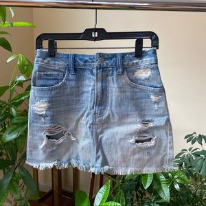Light Wash Mini Jean Skirt
